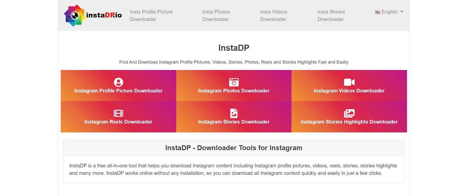 Instadp: Watch and Download Instagram Reels and Stories